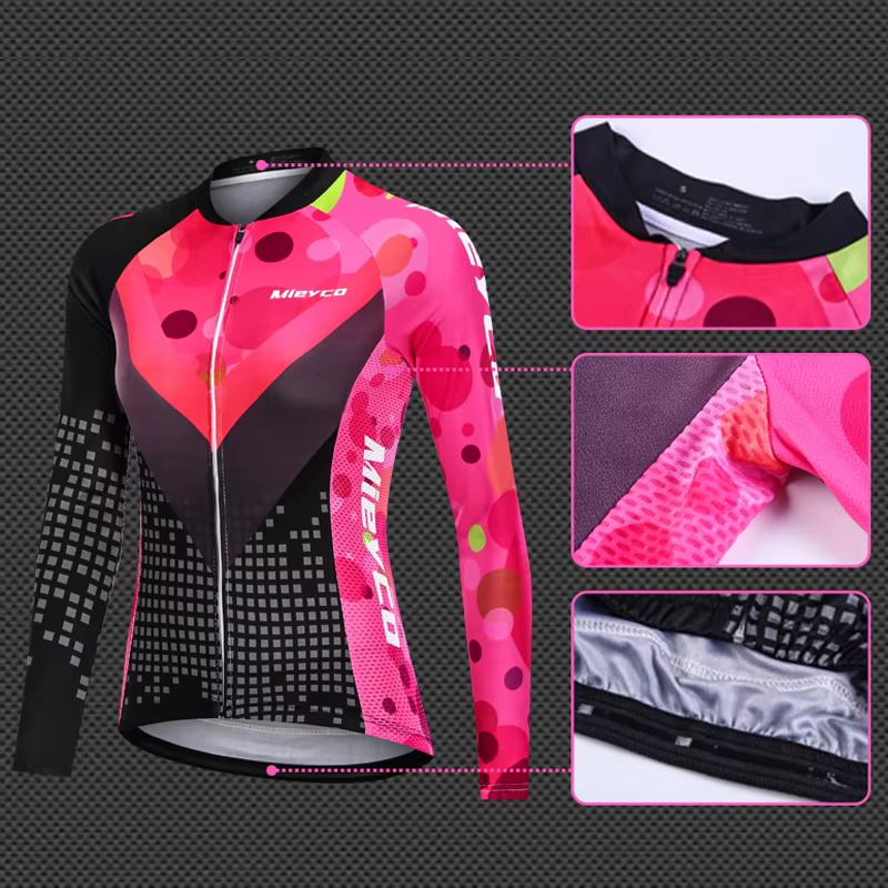 Ensemble de cyclisme pour femme : Maillot et pantalon longs pour VTT – Vêtements de sport