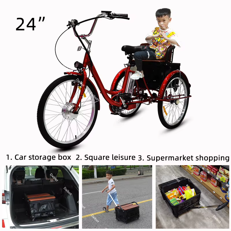 Vélo électrique à 3 roues de 24 pouces