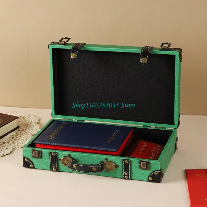 R53F Retro Decro Decorative Leather Boîte pour les organisateurs décoration fournitures d'artisanat pour maison