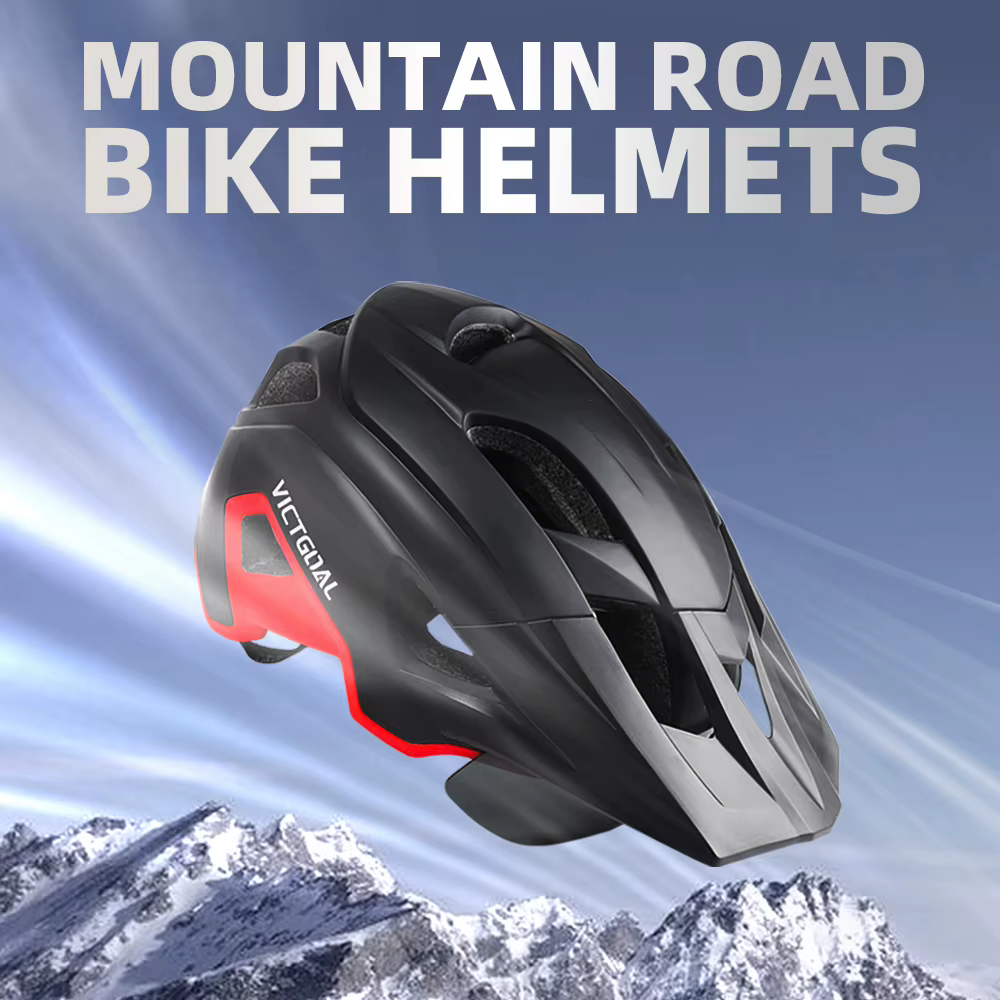 VICTGOAL casque de vélo avec lunettes de soleil visière feu arrière LED