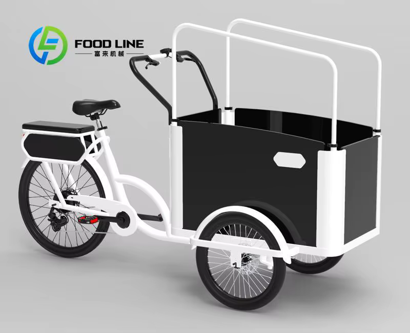 Vélo cargo à pédale électrique à 3 roues avec moteur arrière pour transporter des vélos électriques pour animaux de compagnie