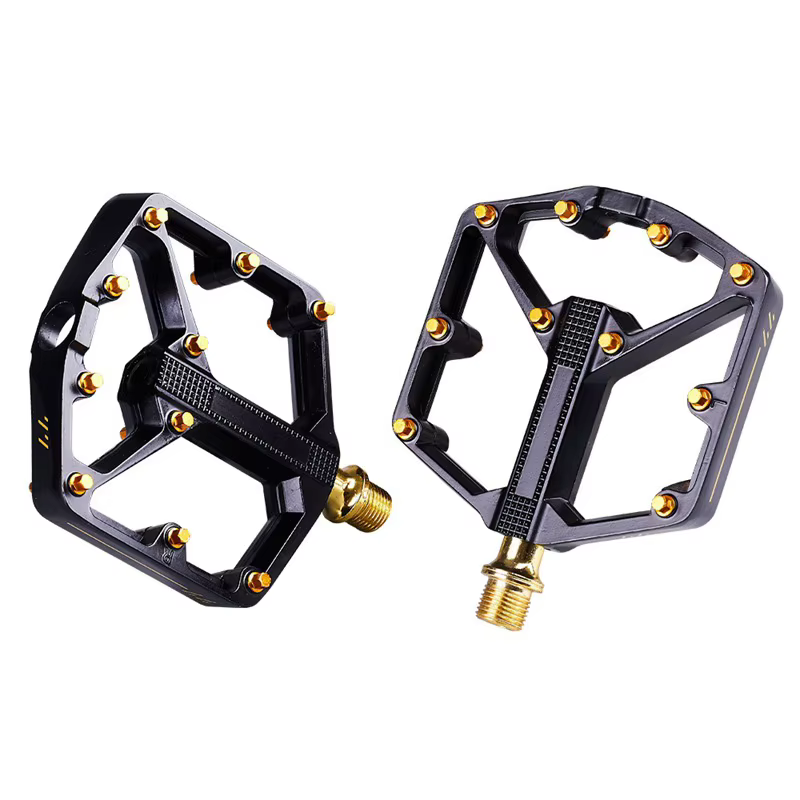 Pédales de vélo dorées en aluminium Perrin