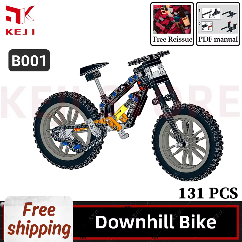 KEJI MOC descente VTT équitation hors route Suspension complète modèle blocs de construction briques Kits enfants jouets