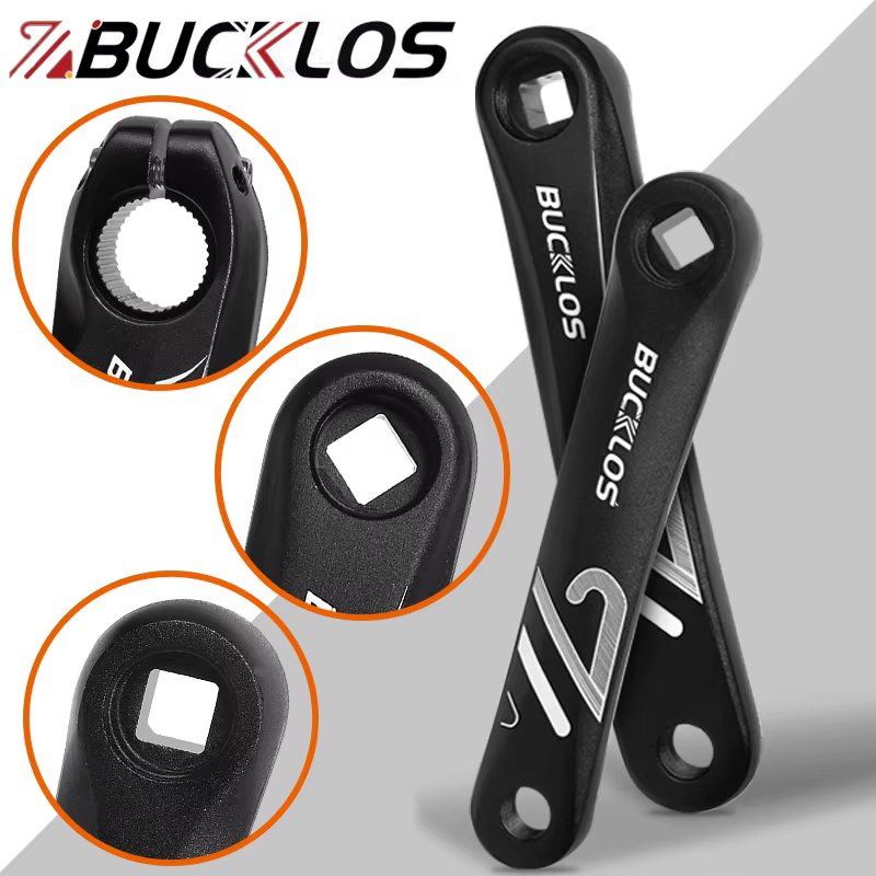 BUCKLOS bras de manivelle de vélo carré/diamant/trou sphérique manivelles en alliage d'aluminium