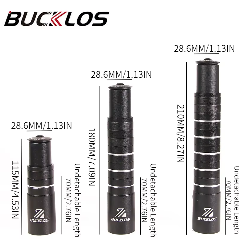 BUCKLOS tige de fourche de vélo montée jusqu'à 115mm 180mm 210mm