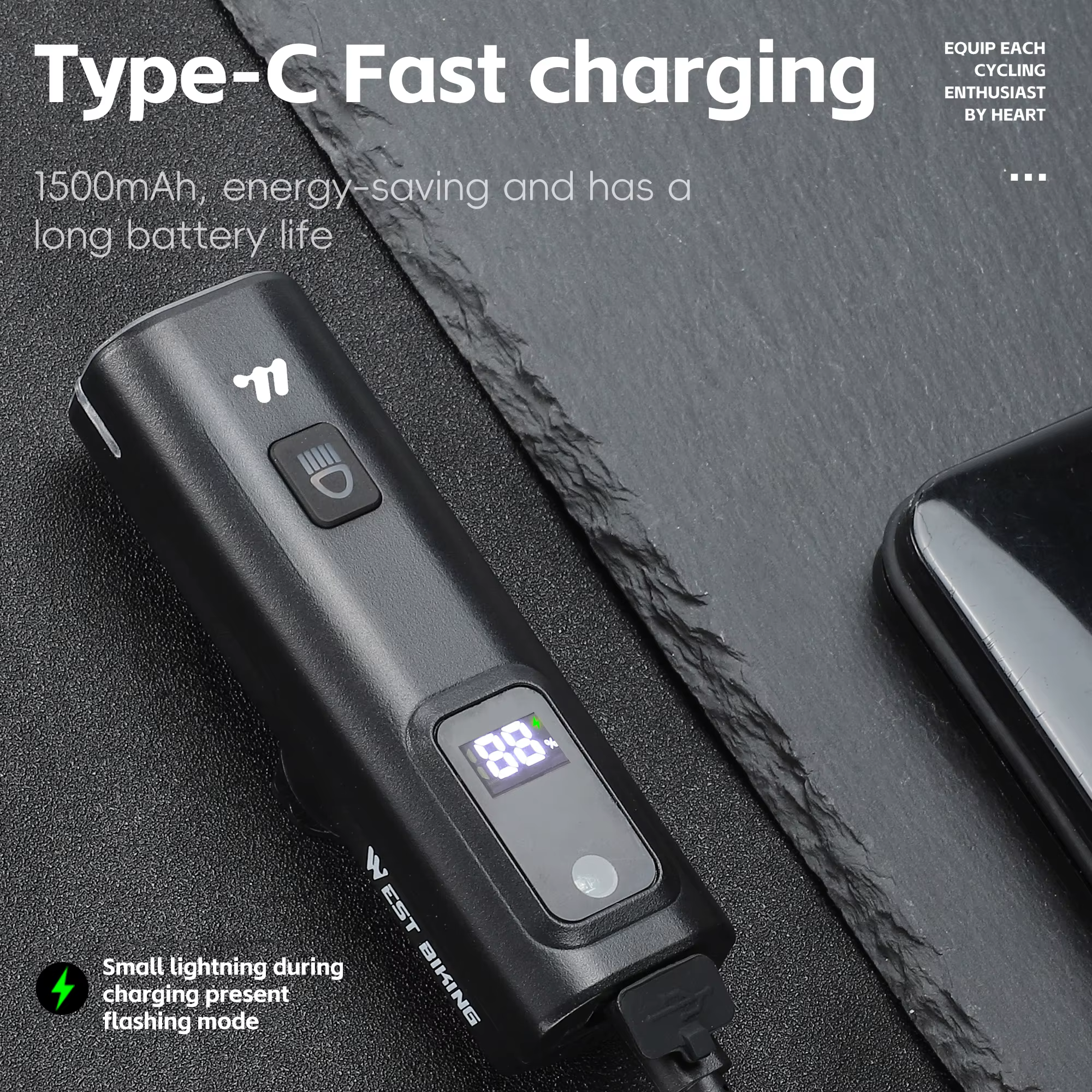 WEST BIKING – phares intelligents à détection de lumière pour vélo