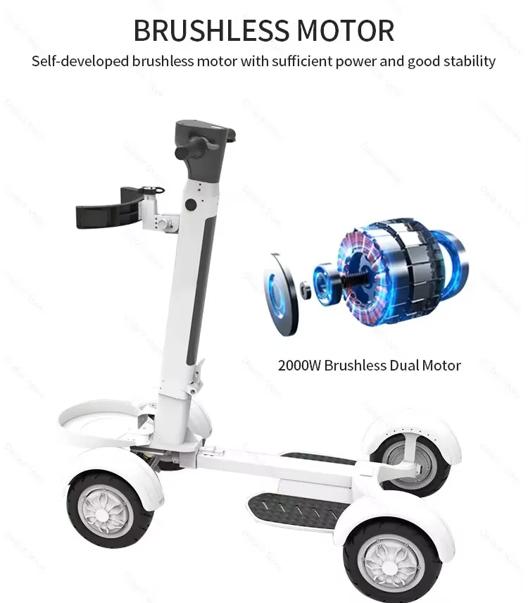 2000W 48V puissant Scooter électrique pour adultes 10 pouces voiture de Golf pliable avec siège 4 roues