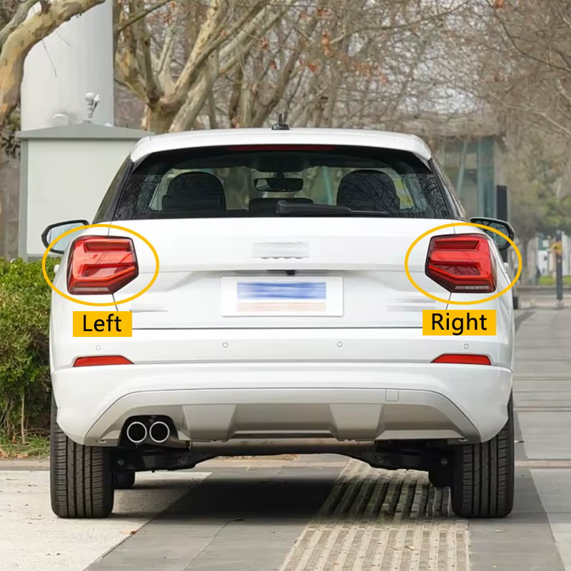 Accessoires de voiture pour AUDI Q2 2018 2019 2020 2021, coque de feux arrière extérieurs, couvercle de feux de signalisation et de stationnement, en plexiglas