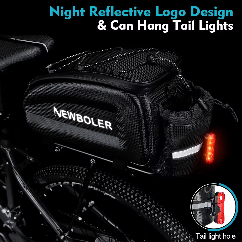 NEWBOLER sac de coffre de vélo à coque rigide sac à bandoulière