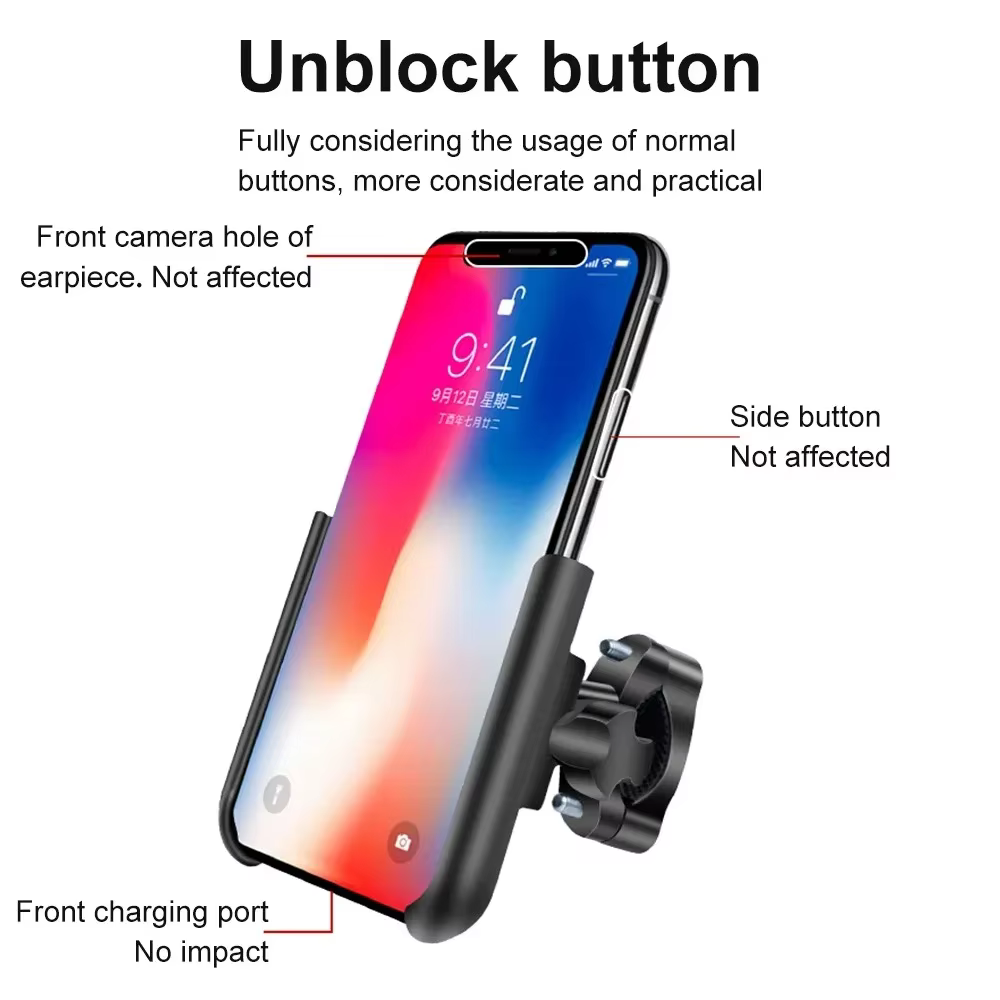 Support de téléphone de vélo en alliage d'aluminium