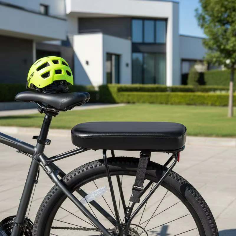 Siège arrière de vélo en cuir PU