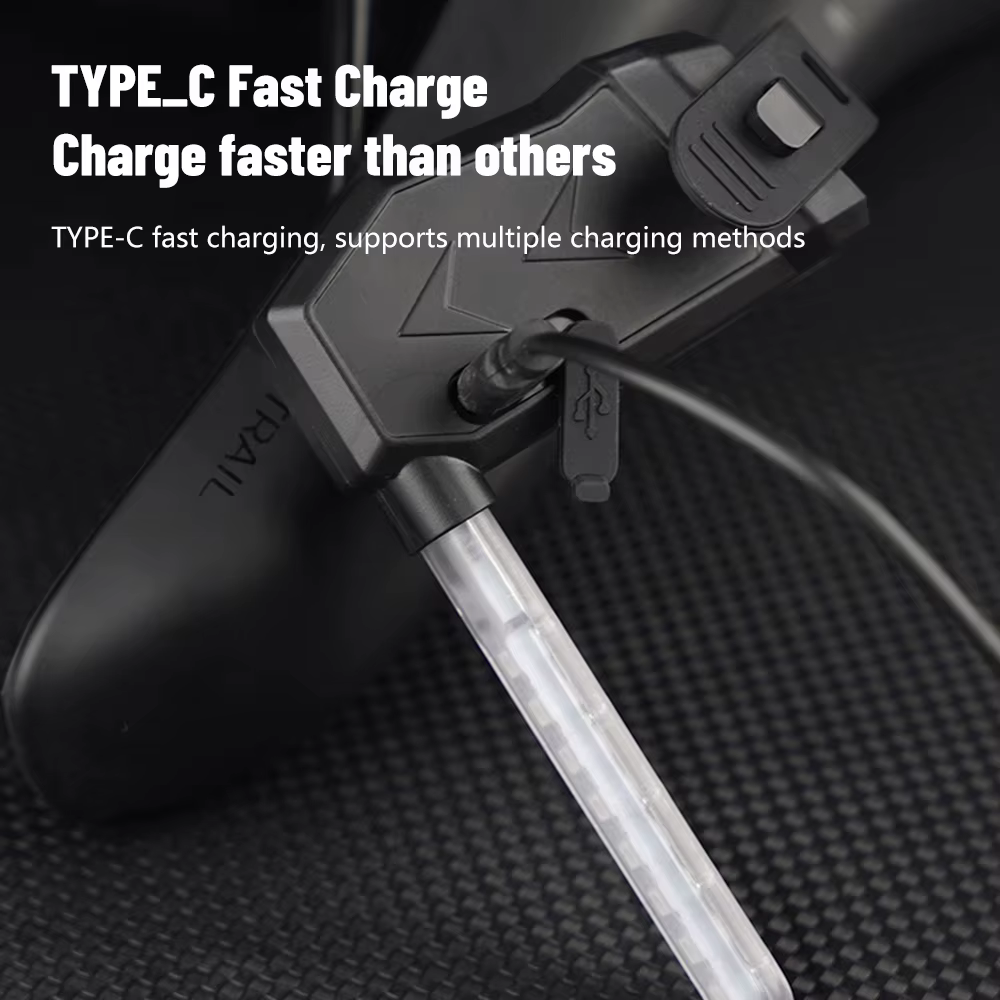 Feu arrière de vélo couleur LED à eau qui coule, clignotant Rechargeable, feu arrière d'avertissement pour vtt, vélo de route, cyclisme