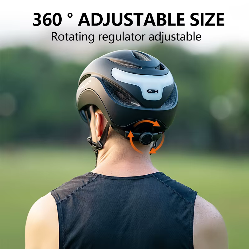Horntour casques de vélo pour adultes avec feu arrière LED Rechargeable lunettes magnétiques visière casque de cyclisme