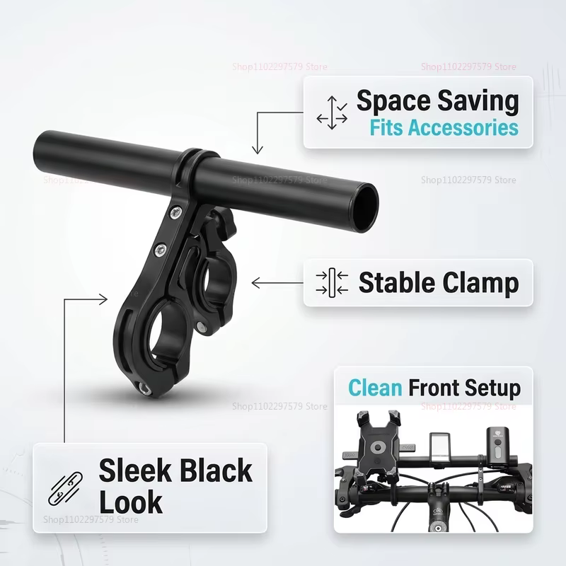 Support d'extension de guidon de vélo 20/30 cm