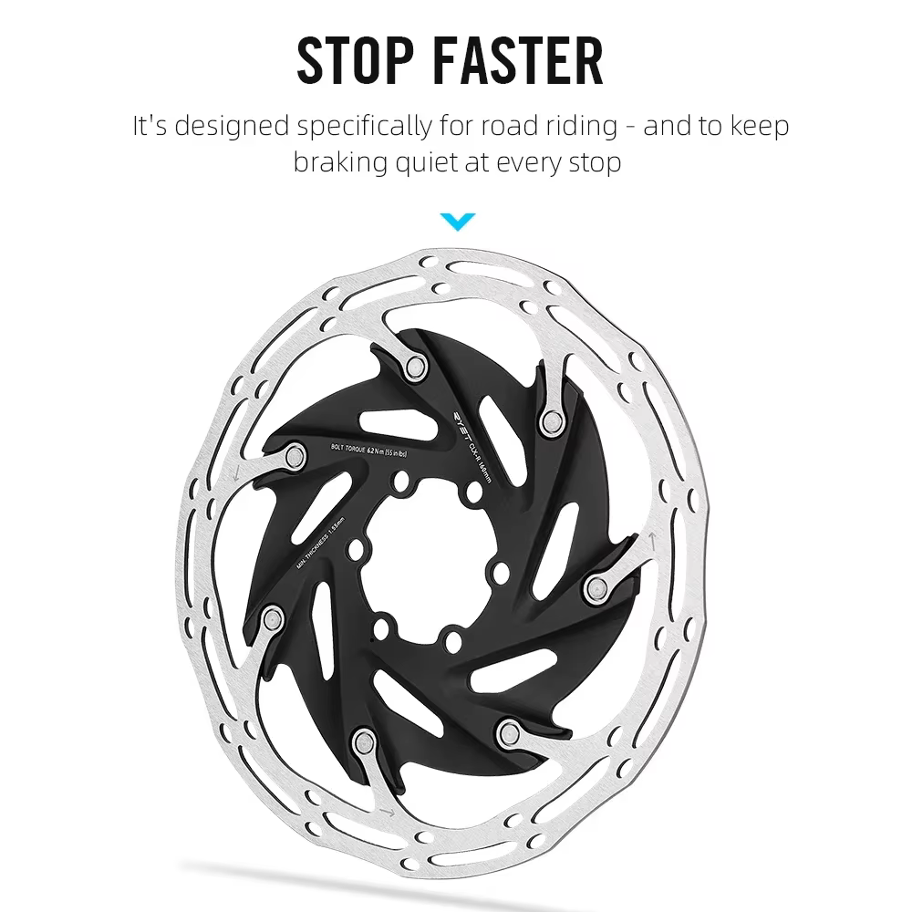 RYET Rotors de frein de vélo 140mm/160mm 6 boulons et verrouillage central