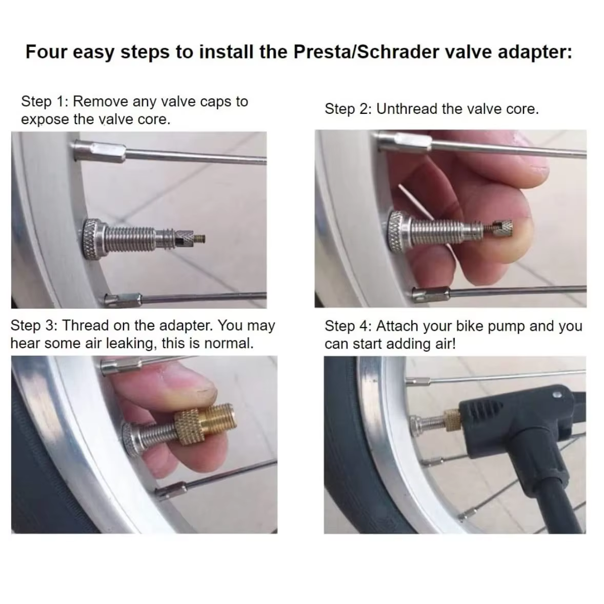Adaptateur Presta à Schrader de vélo