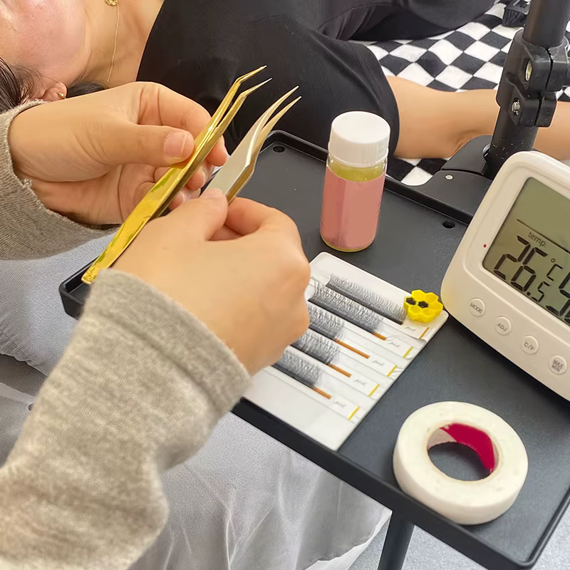 Support de rangement pour cils avec anneau lumineux réglable, pince universelle, organisateur et support pour extensions de cils, accessoires de beauté