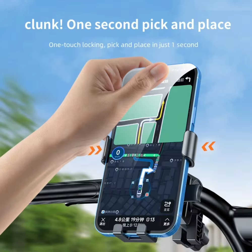 Support Téléphone Vélo Électrique Moto Navigation Amortisseur Antichoc Voiture Universel