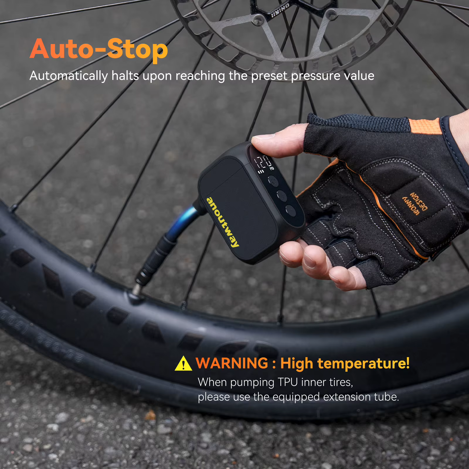 Anoutway-Mini pompe électrique AT1 Pro pour vélo