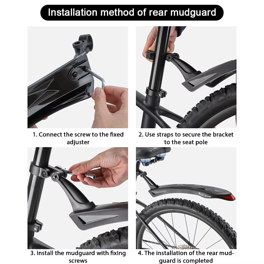 Ensemble de garde-boue avant et arrière pour vélo de route et de montagne