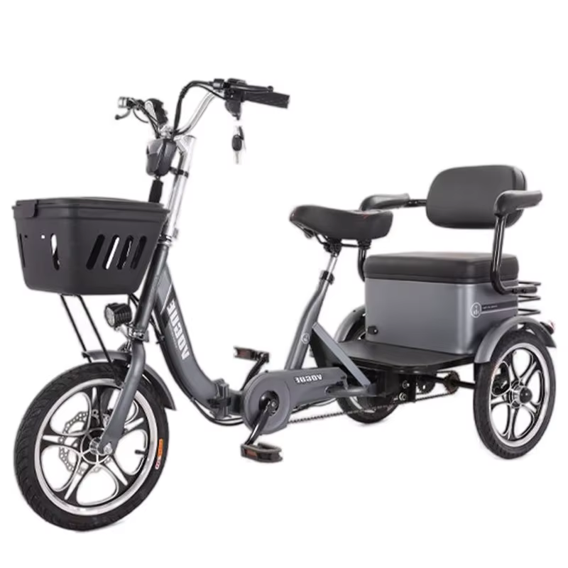 Tricycle Électrique à 3 Roues avec Siège Passager pour Adulte
