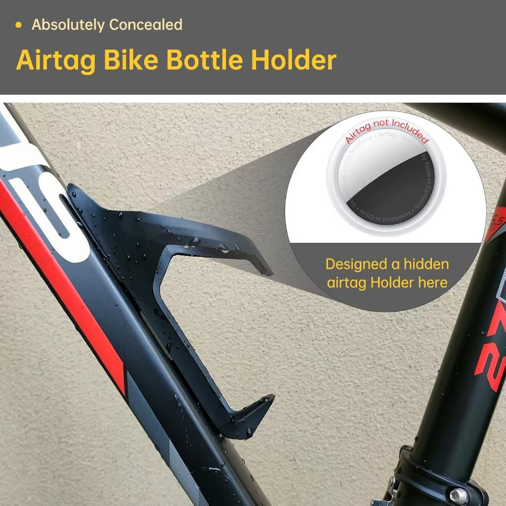 Support de vélo Airtag caché sur porte-bouteille d'eau