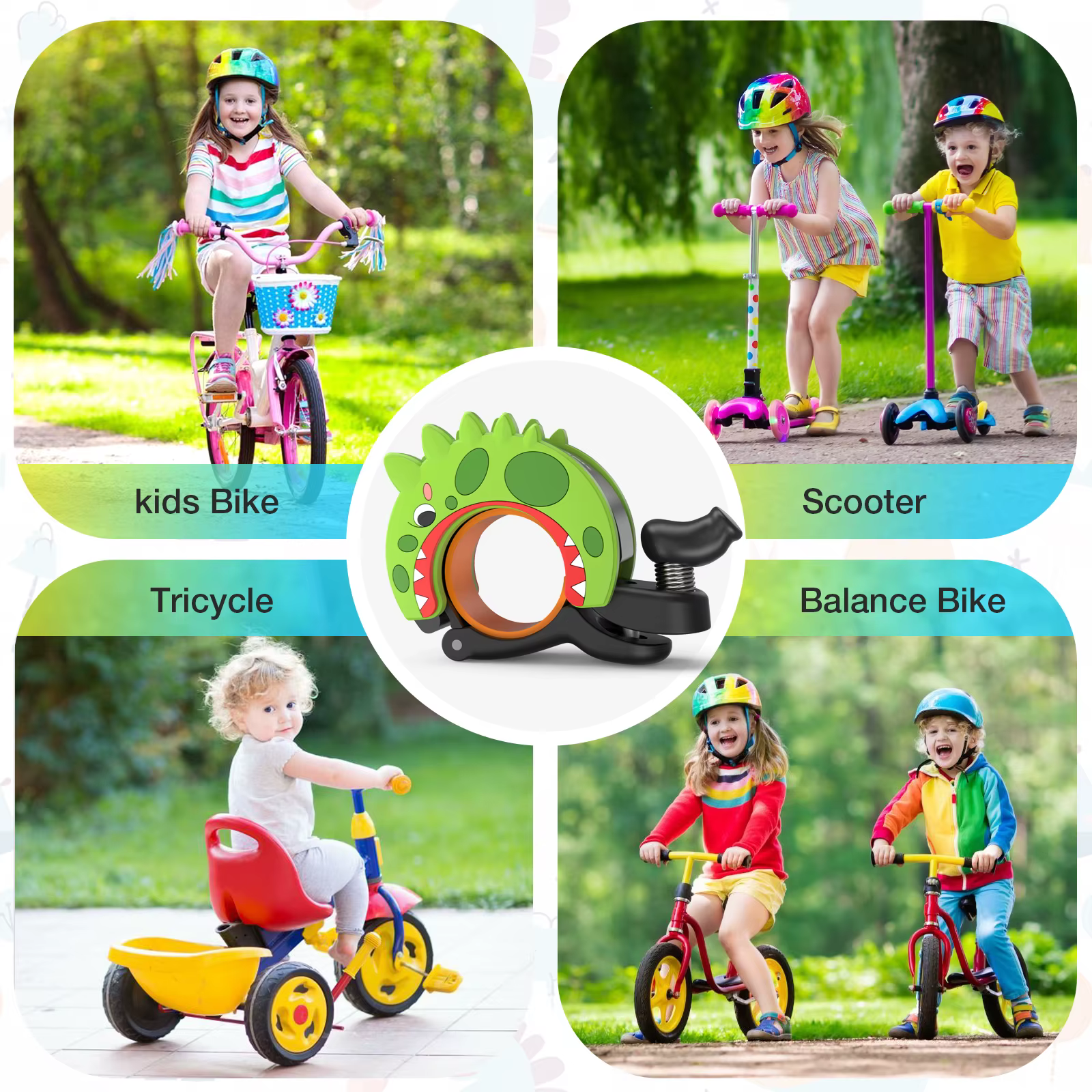 Toptrek – sonnette de vélo amusante pour enfants, équilibre de vélo créatif, guidon de voiture de montagne, klaxon de sécurité, anneau fort, accessoire de poussette