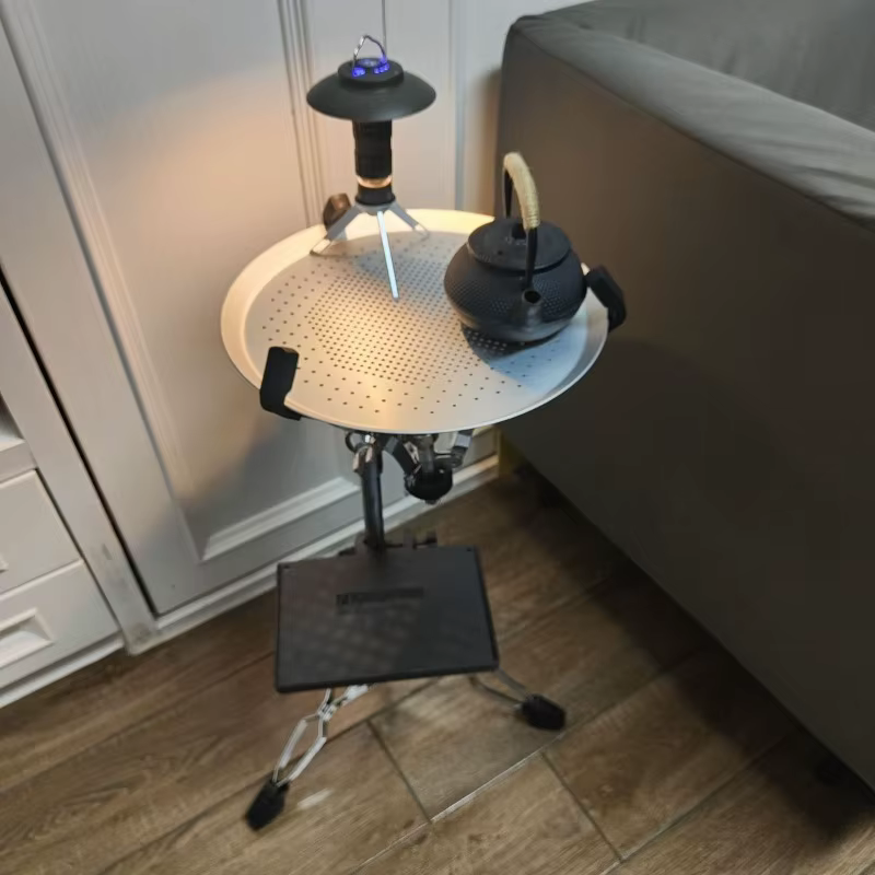 Table de camping pliante portable et légère, table ronde de randonnée, camping en plein air, fournitures de randonnée