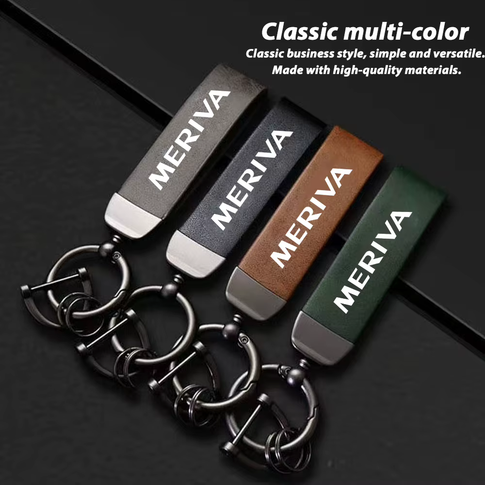 Porte-clés en cuir suédé de haute qualité, porte-clés de voiture avec boucle en forme de fer à cheval pour Opel MERIVA