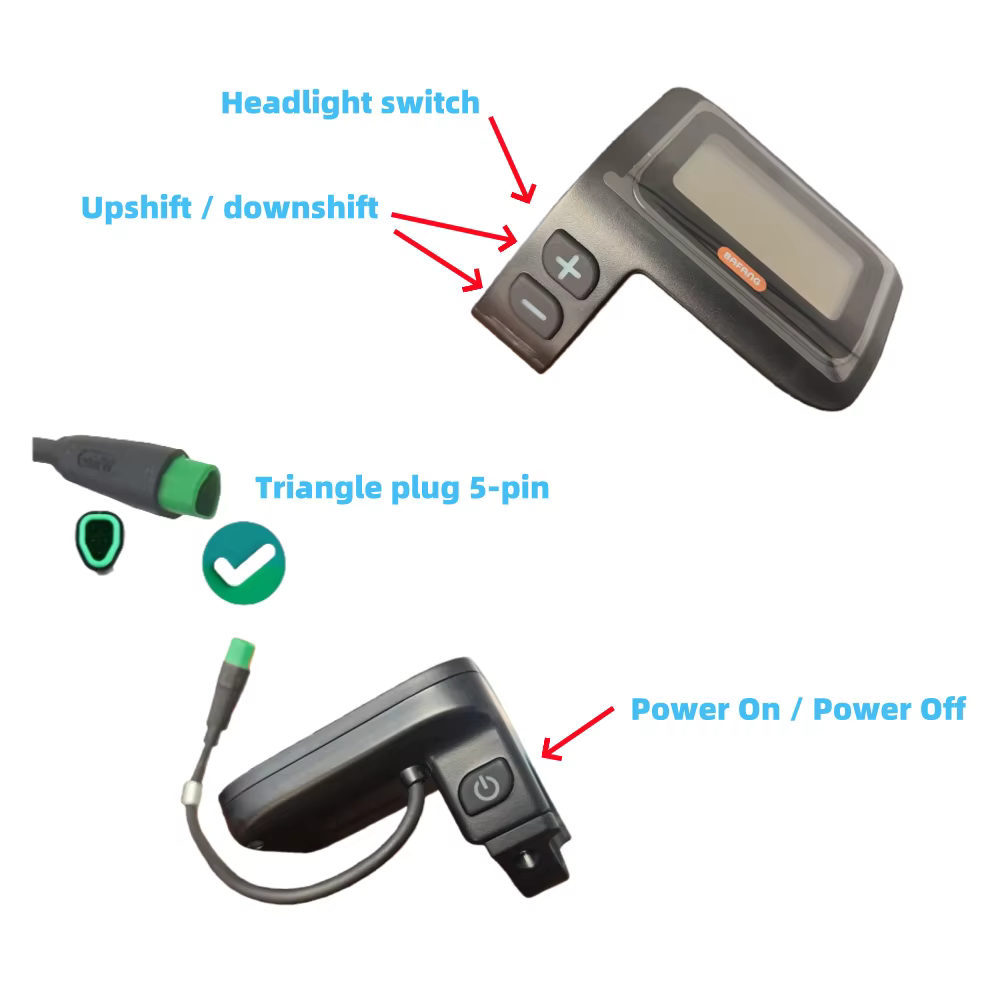 Afficheur LCD CAN DPC11 pour vélo électrique compatible avec les moteurs BAFANG M200 M420 M500 M560 M600 : Lève la limite de vitesse et ajuste le diamètre de roue
