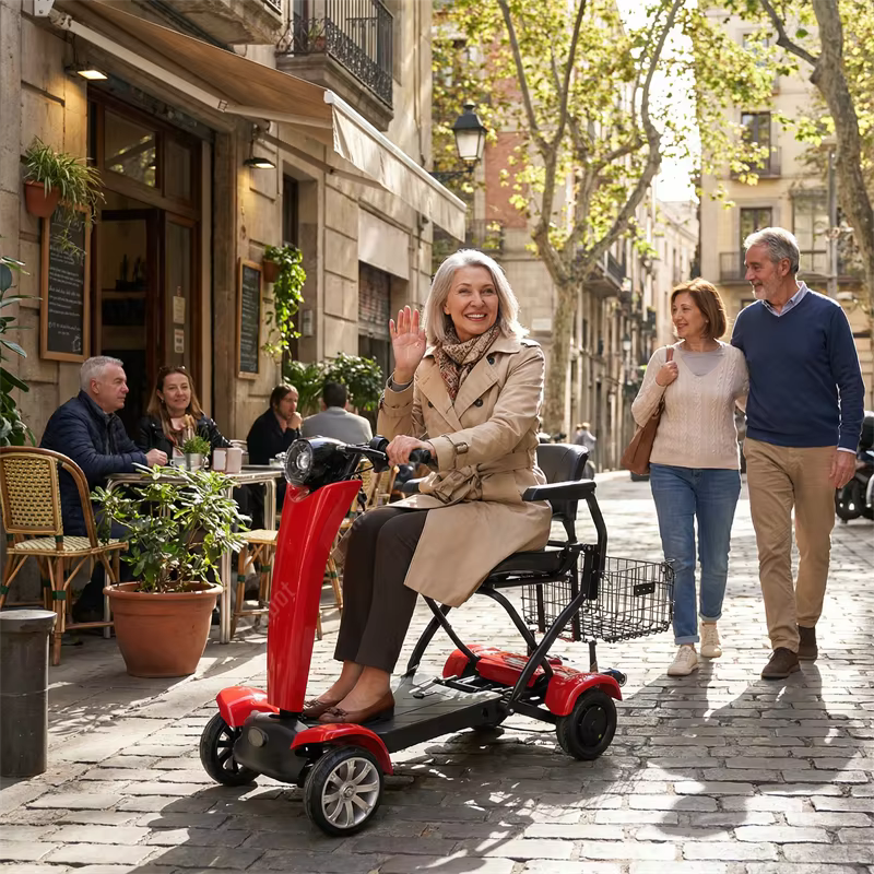 Scooter de mobilité pliable automatique à 4 roues pour personnes âgées