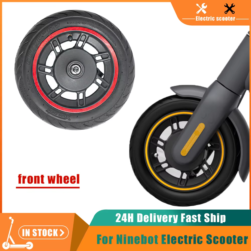 Roue avant de trottinette électrique de 10 pouces avec pneu tubeless sous vide 60/70-6.5 55 pour Segway Ninebot Max G30