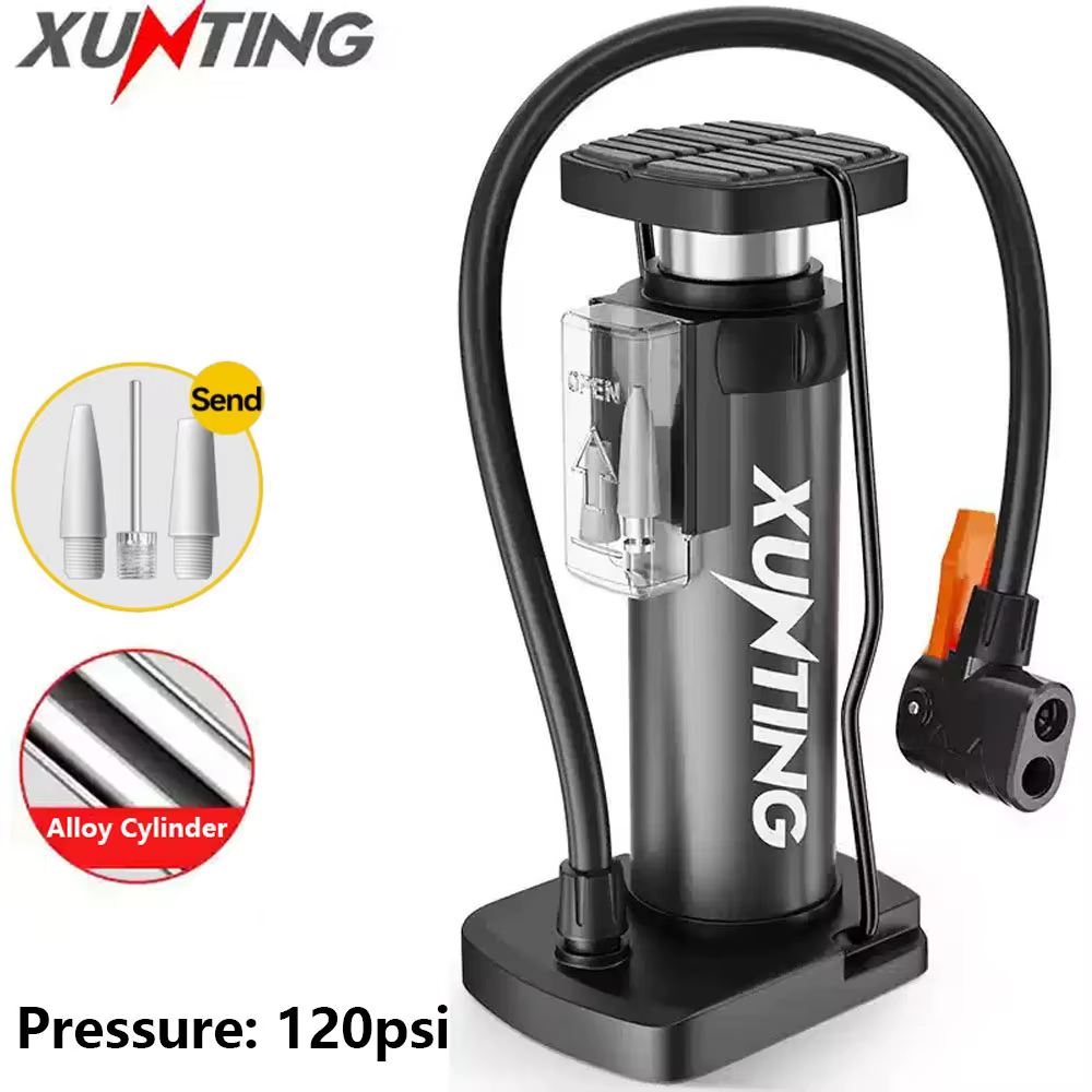 XUNTING Double cylindre vtt haute pression 150 PSI pompe à vélo Portable