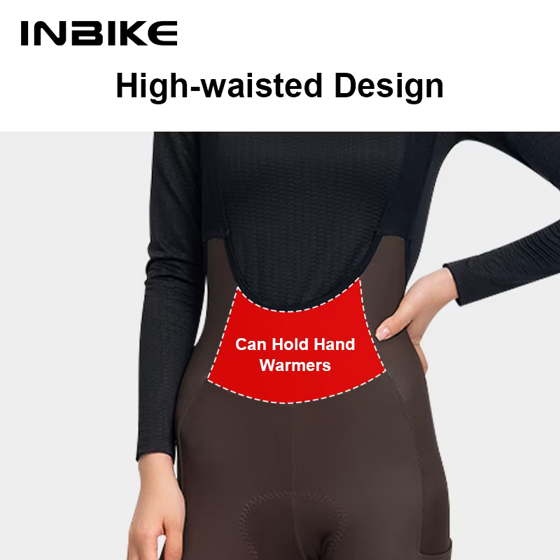 INBIKE automne hiver nouveau Style femmes polaire bavoir pantalon taille haute chaud longue Distance cyclisme