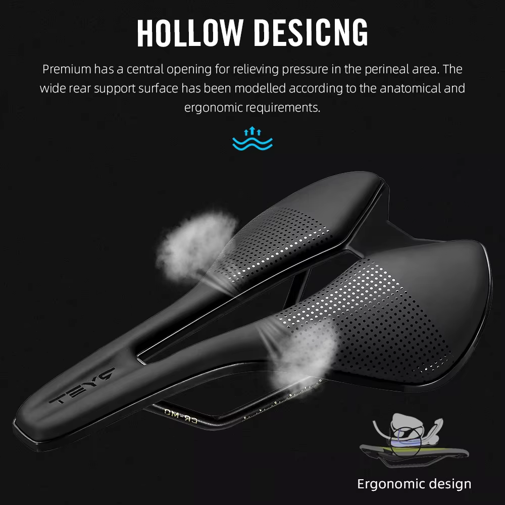 Selle de vélo RYET ultralégère en cuir pour route et VTT