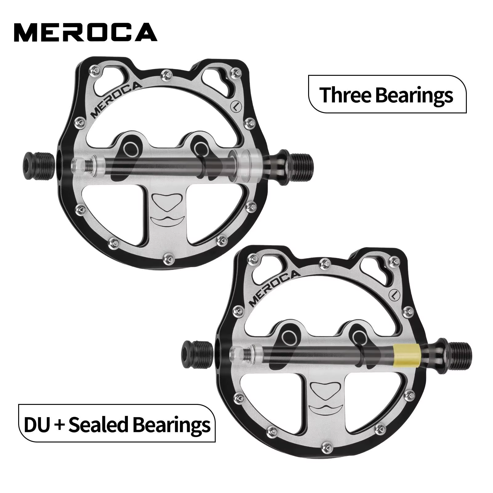 Nouvelle pédale de vélo dessin animé Panda forme 3 roulements en aluminium pliant