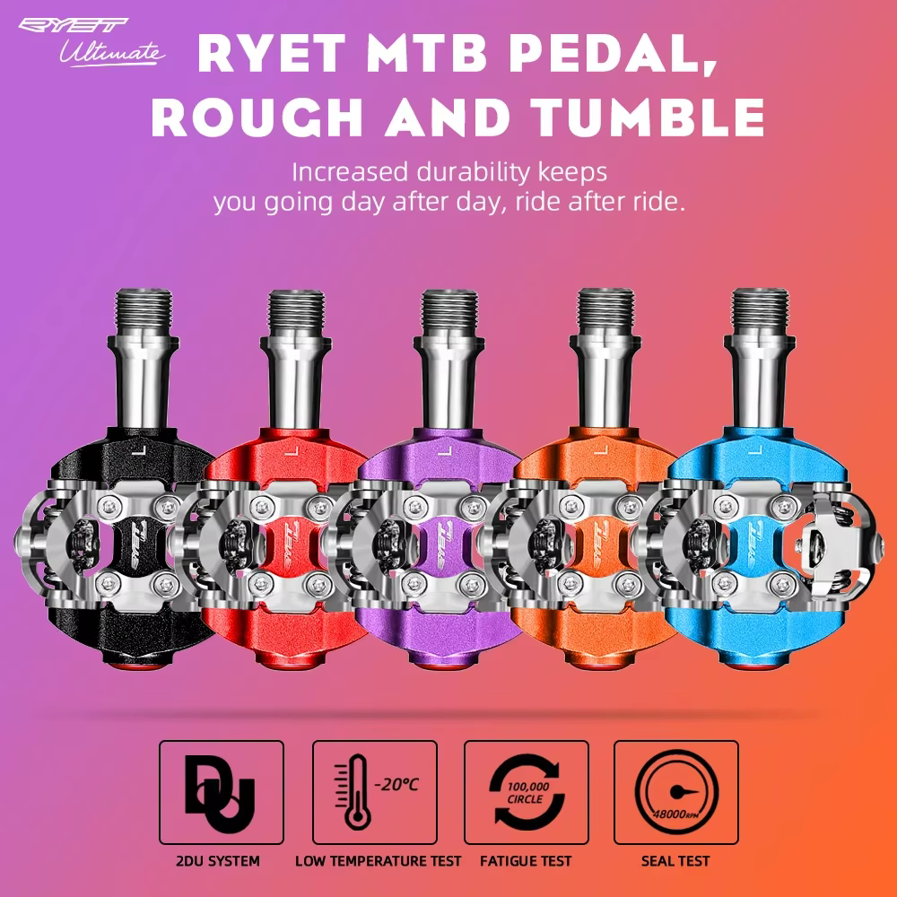 Nouveau RYET vtt pédale SPD Clipless ultraléger VTT pédales vélo double plate-forme pied de lit