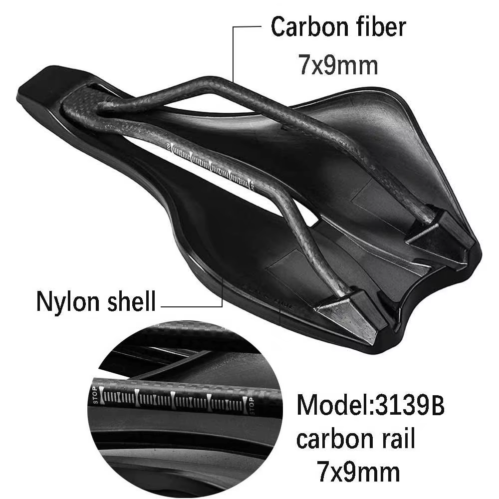 Elitaone selle de vélo sur Rail en carbone 130g léger 245x139mm