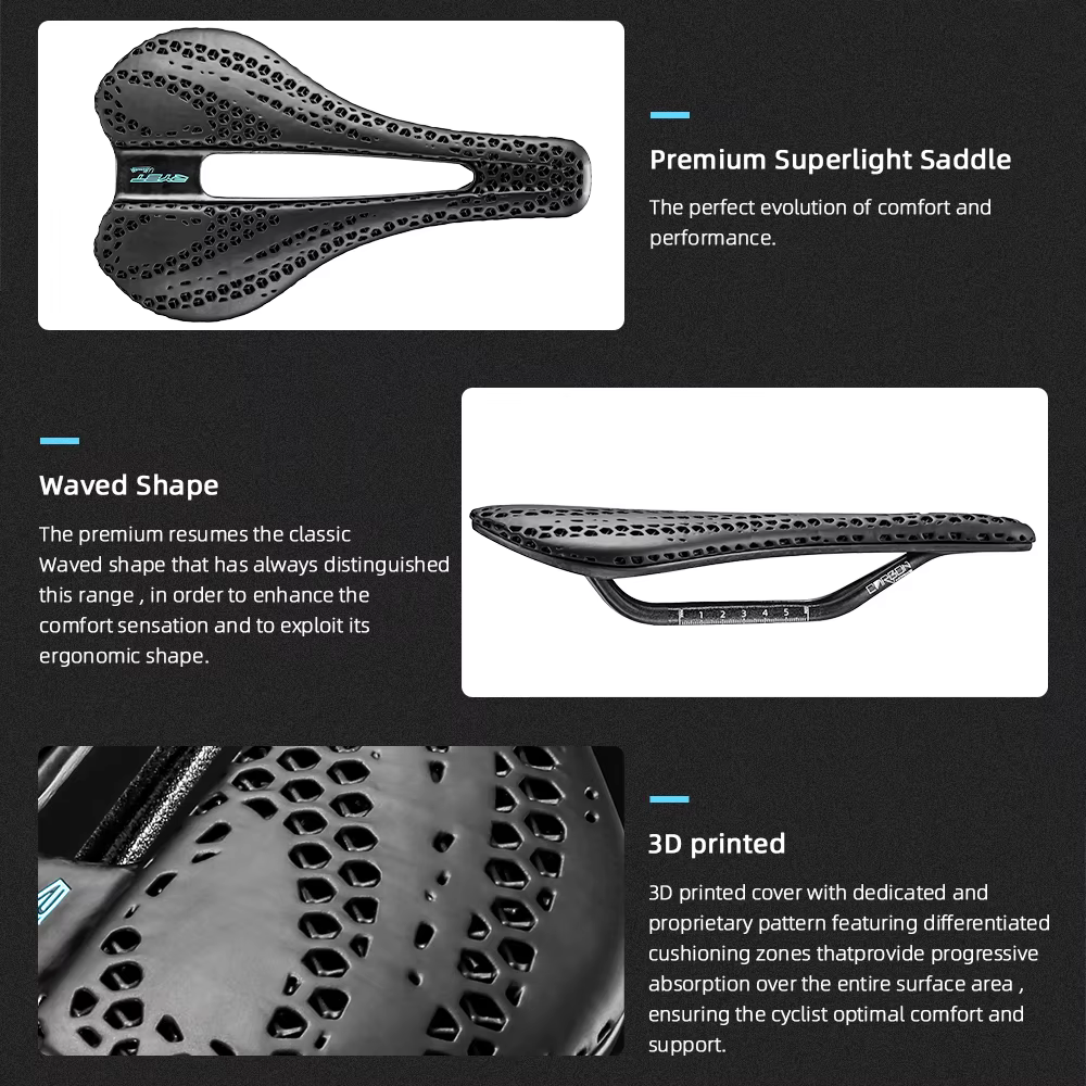 RYET carbone 3D-imprimé vélo selle 7x7 Rail
