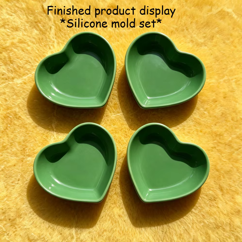Moule en silicone en forme de cœur pour cadeaux de bricolage et projets d'artisanat – Parfait pour le ciment, la résine époxy, le plâtre, la tasse de bougie, le rangement