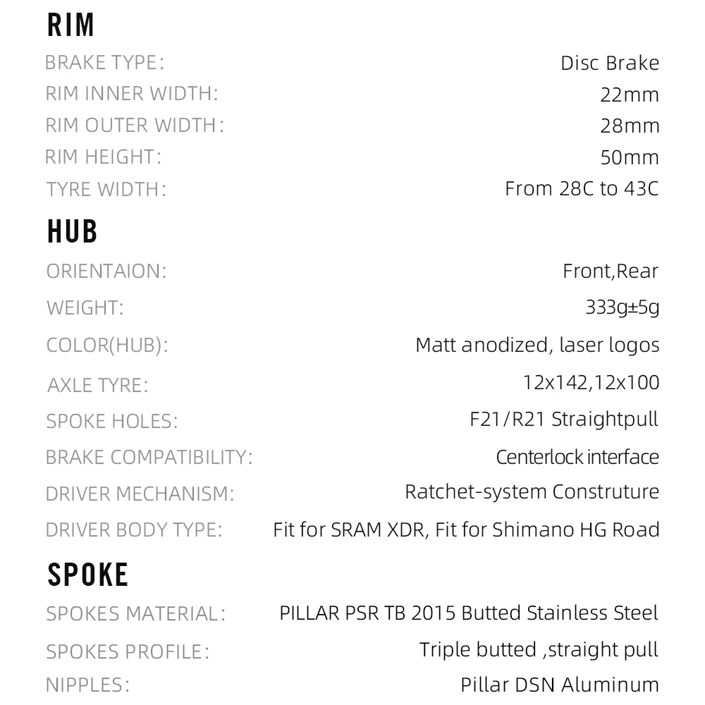 RYET route roues en carbone 50mm jantes de vélo sinusoïdales 22mm Tubeless pneu frein à disque 36T moyeu à cliquet