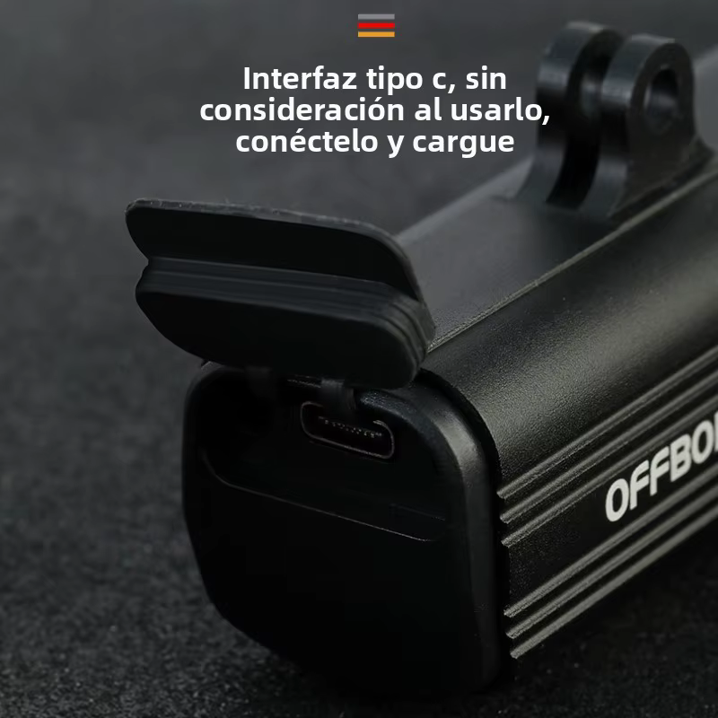 OFFBONDAGE 1000 LM Lampe de vélo rechargeable, lampe de cyclisme, phare avant de vélo, lampe frontale de VTT, lampe de route, lampe torche étanche