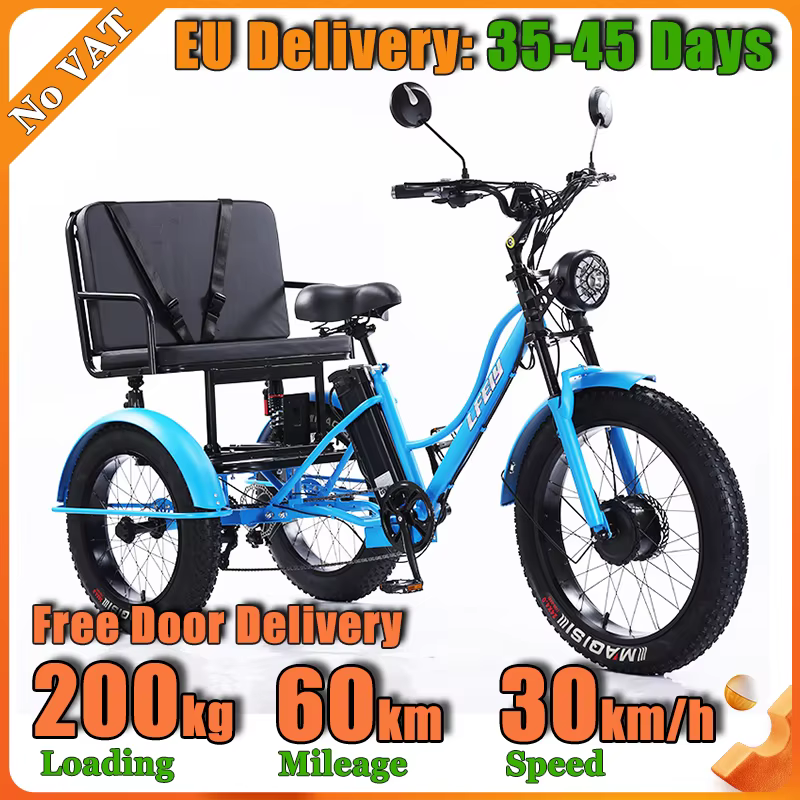 Tricycle électrique à pneus larges de 24 pouces