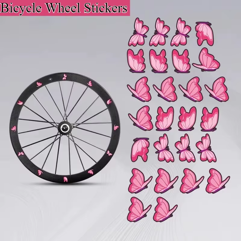 Autocollants pour jantes de vélo à motif papillon