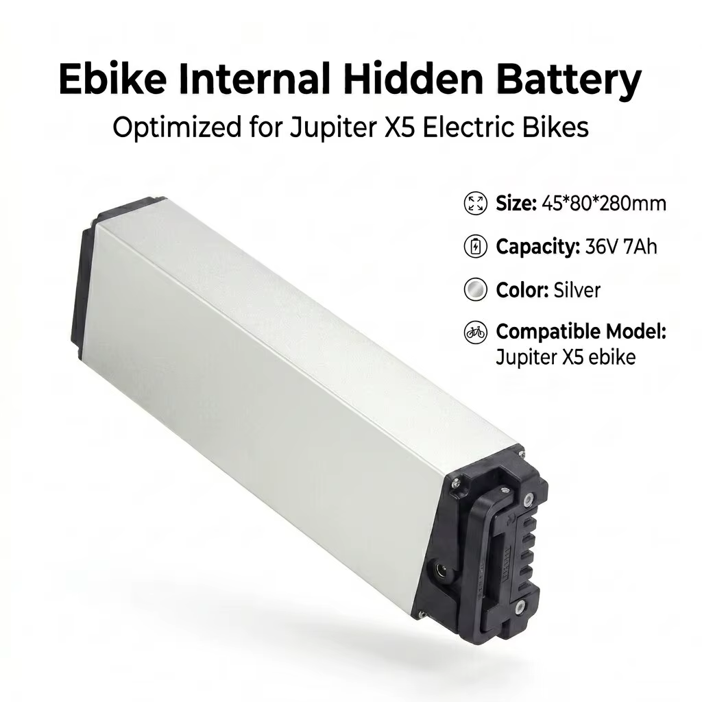 Batterie intégrée pliable pour vélo électrique 36V 7AH pour Jupiter X5