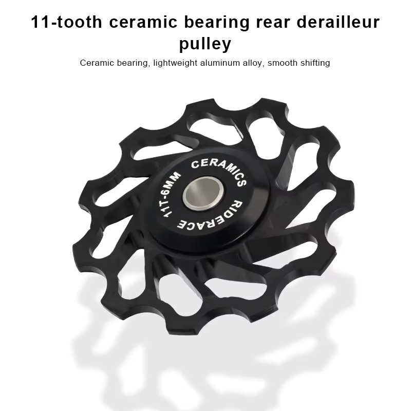 RIDERACE-Poulie de dérailleur arrière en céramique, roulement de guidage 11T, poulie jockey pour vélo de route, pièce VTT, AL7075, 4mm, 5mm, 6mm