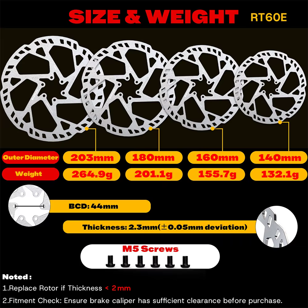 Disque de frein de vélo 140/160/180/203MM pour VTT