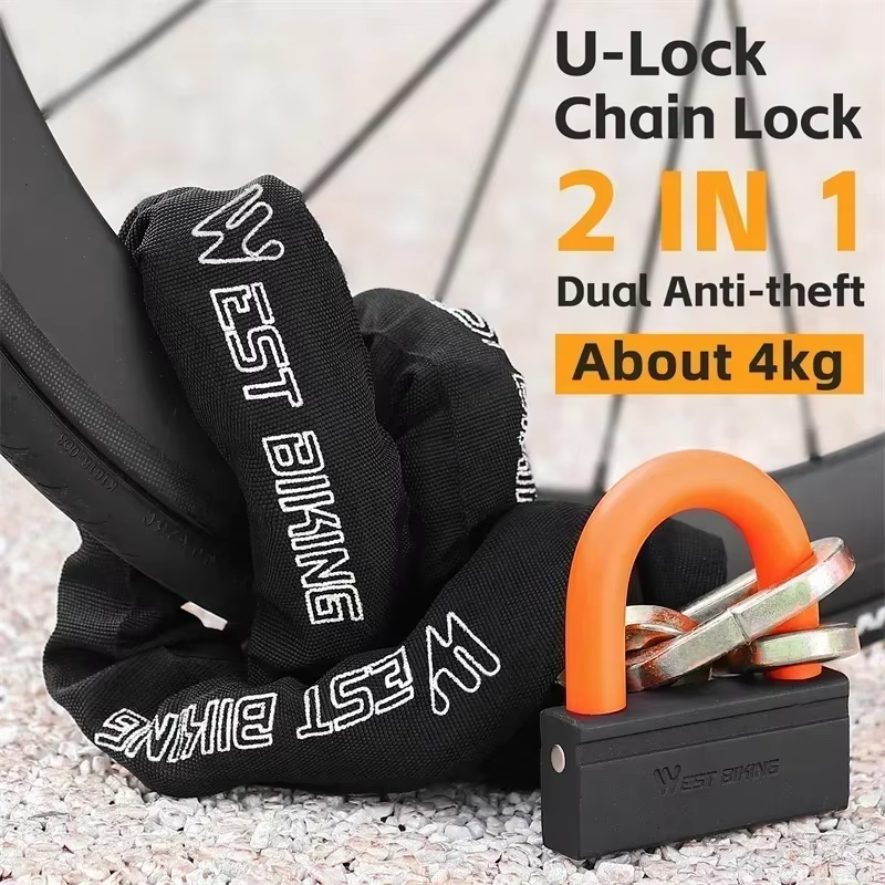 WEST BIKING-Serrure de vélo antivol rapide avec cadenas