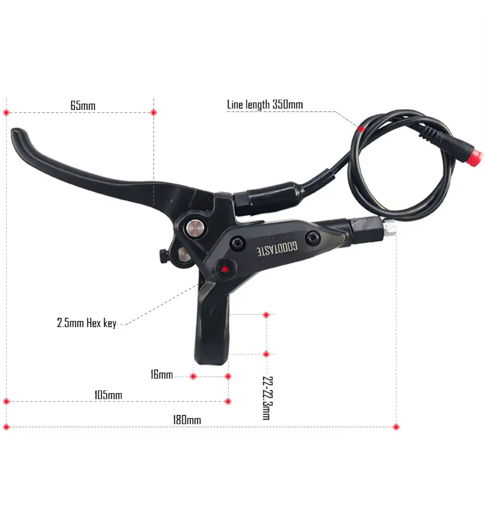 Goodtaste GT03N freins hydrauliques à disque gauche pour vélo électrique de montagne mise hors tension Xod Long Tube d'huile 2100 160 140 levier pince poignée de frein