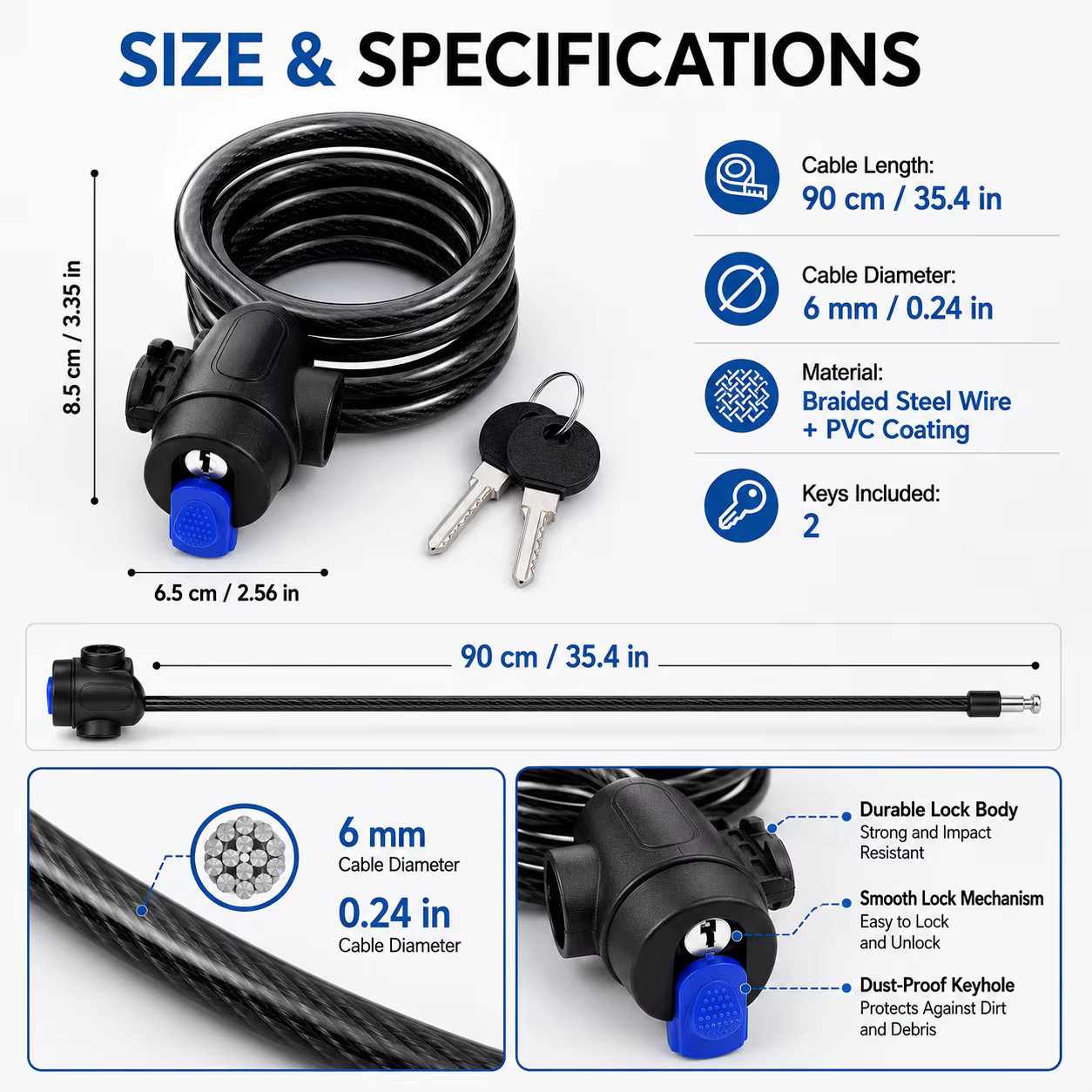 PINMOAP 1PC Antivol de vélo